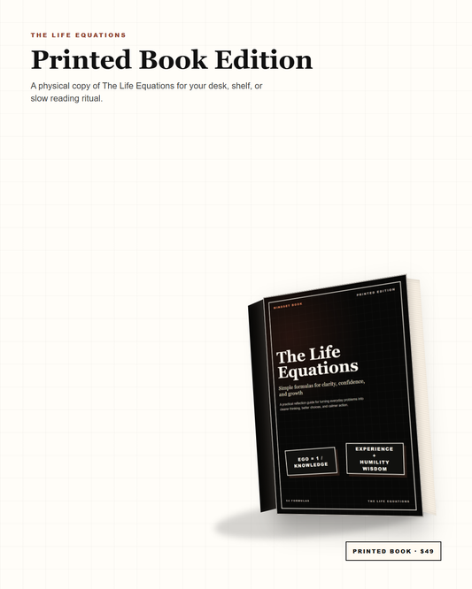 The Life Equations printed book hero mockup